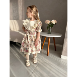Elegancka bawełniana sukienka LUNA dla dziewczynki z romantycznym kwiatowym wzorem.